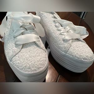 Kate Spade Bridal Platform Sneakers NEVER WORN size 8